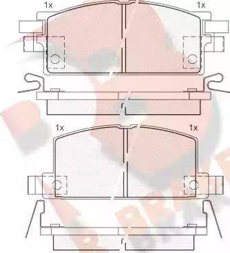 R Brake RB0504 - Тормозные колодки, дисковые, комплект unicars.by