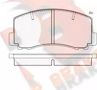 R Brake RB0502 - Тормозные колодки, дисковые, комплект unicars.by