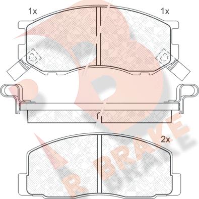 R Brake RB0524 - Тормозные колодки, дисковые, комплект unicars.by