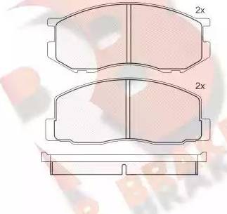 R Brake RB0523 - Тормозные колодки, дисковые, комплект unicars.by