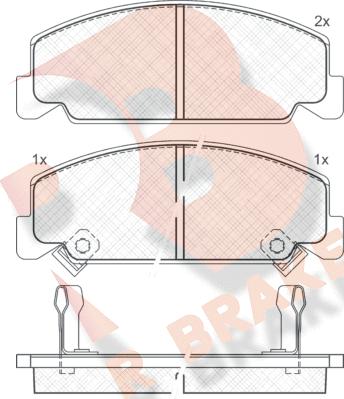 R Brake RB0609 - Тормозные колодки, дисковые, комплект unicars.by