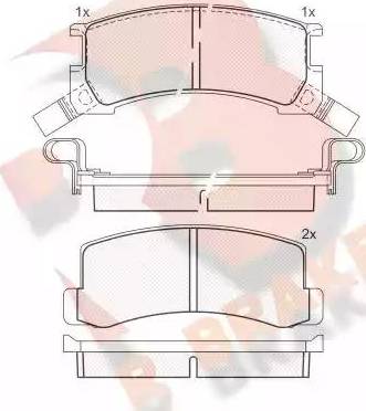 R Brake RB0613 - Тормозные колодки, дисковые, комплект unicars.by