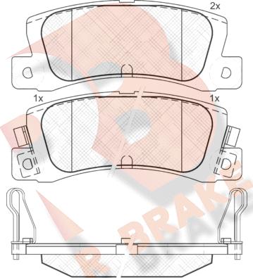 R Brake RB0612-071 - Тормозные колодки, дисковые, комплект unicars.by