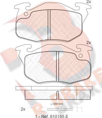 R Brake RB0633 - Тормозные колодки, дисковые, комплект unicars.by