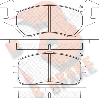 R Brake RB0629 - Тормозные колодки, дисковые, комплект unicars.by