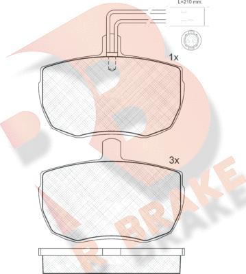 R Brake RB0672 - Тормозные колодки, дисковые, комплект unicars.by