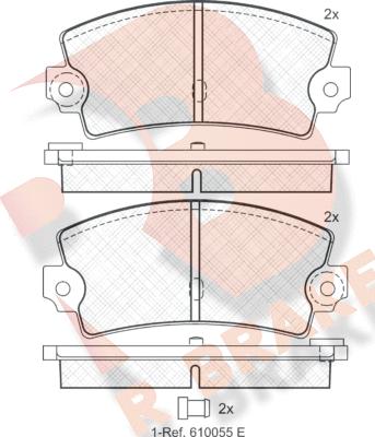 R Brake RB0098 - Тормозные колодки, дисковые, комплект unicars.by