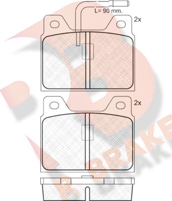 R Brake RB0127 - Тормозные колодки, дисковые, комплект unicars.by