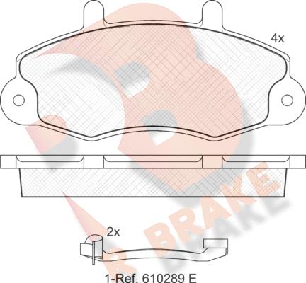 R Brake RB0896-203 - Тормозные колодки, дисковые, комплект unicars.by