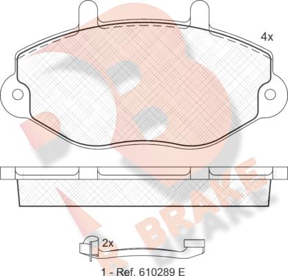 R Brake RB0897-203 - Тормозные колодки, дисковые, комплект unicars.by