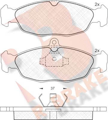 R Brake RB0858 - Тормозные колодки, дисковые, комплект unicars.by