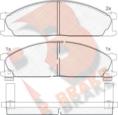 R Brake RB0885 - Тормозные колодки, дисковые, комплект unicars.by