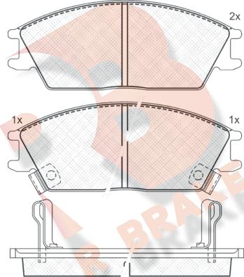 R Brake RB0887 - Тормозные колодки, дисковые, комплект unicars.by