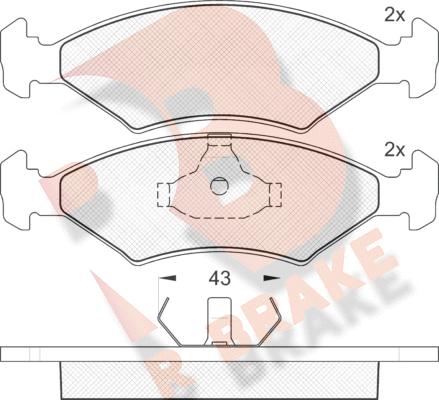 R Brake RB0329 - Тормозные колодки, дисковые, комплект unicars.by