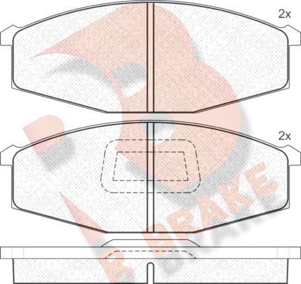 R Brake RB0376 - Тормозные колодки, дисковые, комплект unicars.by