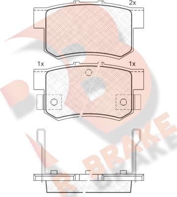 R Brake RB0798 - Тормозные колодки, дисковые, комплект unicars.by