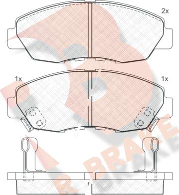 R Brake RB0797 - Тормозные колодки, дисковые, комплект unicars.by