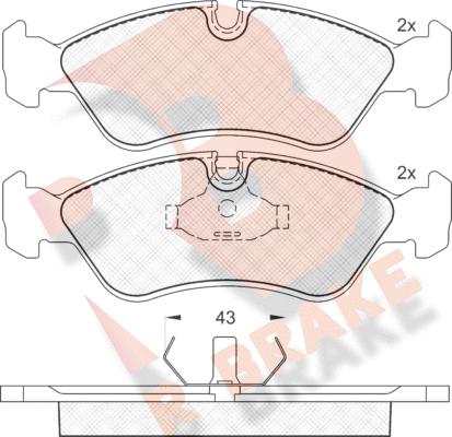 R Brake RB0758 - Тормозные колодки, дисковые, комплект unicars.by