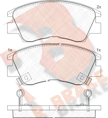 R Brake RB0701 - Тормозные колодки, дисковые, комплект unicars.by