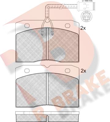 R Brake RB0730 - Тормозные колодки, дисковые, комплект unicars.by