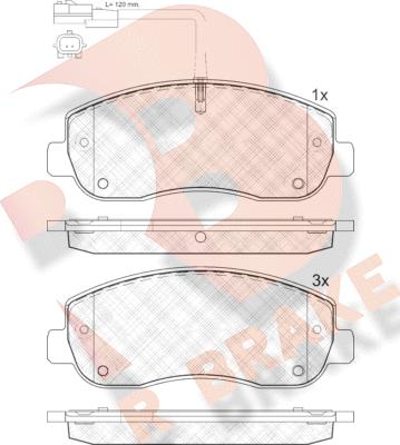 R Brake RB1999 - Тормозные колодки, дисковые, комплект unicars.by