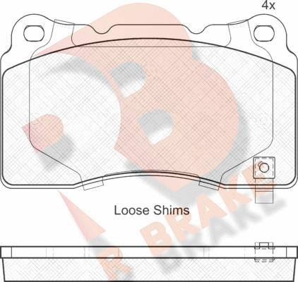 R Brake RB1990 - Тормозные колодки, дисковые, комплект unicars.by