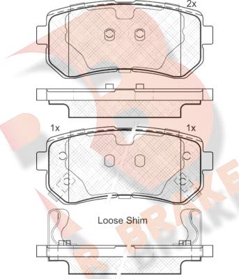 R Brake RB1948 - Тормозные колодки, дисковые, комплект unicars.by