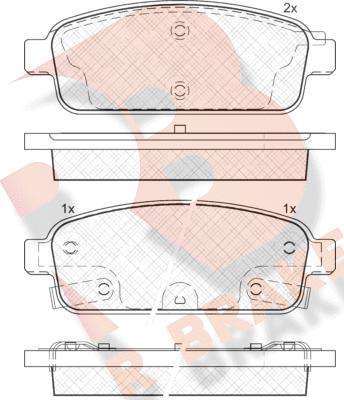 R Brake RB1943 - Тормозные колодки, дисковые, комплект unicars.by