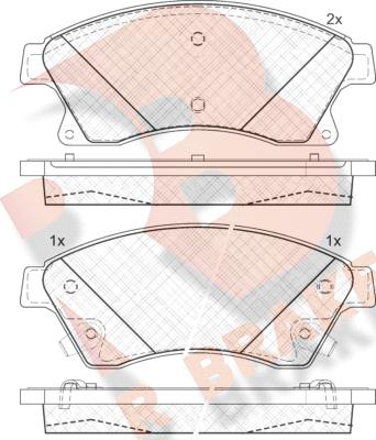 R Brake RB1942-202 - Тормозные колодки, дисковые, комплект unicars.by