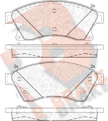 R Brake RB1942 - Тормозные колодки, дисковые, комплект unicars.by