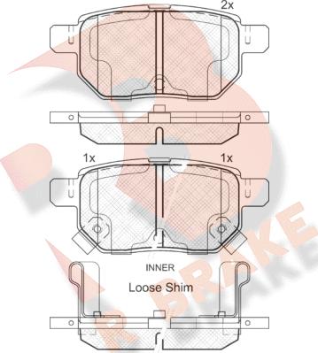 R Brake RB1947 - Тормозные колодки, дисковые, комплект unicars.by