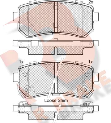 R Brake RB1955 - Тормозные колодки, дисковые, комплект unicars.by