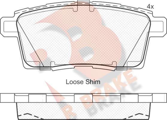 R Brake RB1963 - Тормозные колодки, дисковые, комплект unicars.by