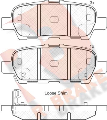 R Brake RB1901 - Тормозные колодки, дисковые, комплект unicars.by