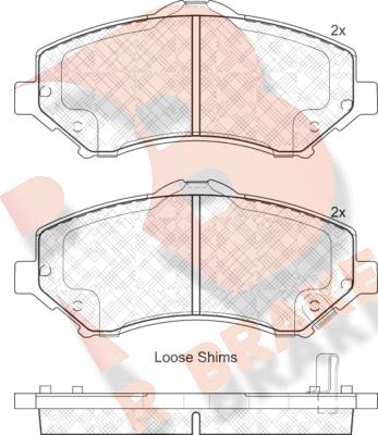 R Brake RB1908 - Тормозные колодки, дисковые, комплект unicars.by