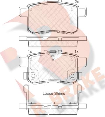 R Brake RB1907 - Тормозные колодки, дисковые, комплект unicars.by