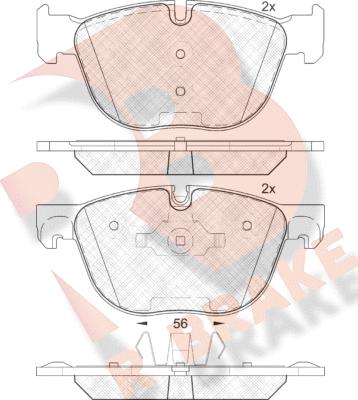 R Brake RB1919 - Тормозные колодки, дисковые, комплект unicars.by