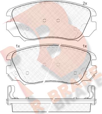 R Brake RB1914 - Тормозные колодки, дисковые, комплект unicars.by