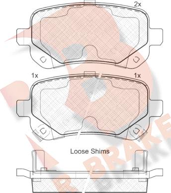 R Brake RB1910 - Тормозные колодки, дисковые, комплект unicars.by