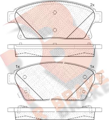 R Brake RB1939 - Тормозные колодки, дисковые, комплект unicars.by