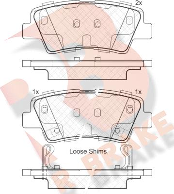 R Brake RB1976 - Тормозные колодки, дисковые, комплект unicars.by