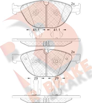 R Brake RB1973 - Тормозные колодки, дисковые, комплект unicars.by