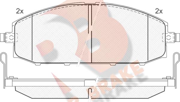 R Brake RB1448 - Тормозные колодки, дисковые, комплект unicars.by