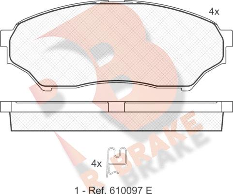 R Brake RB1443 - Тормозные колодки, дисковые, комплект unicars.by