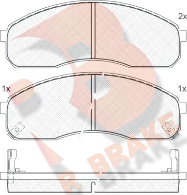 R Brake RB1455 - Тормозные колодки, дисковые, комплект unicars.by