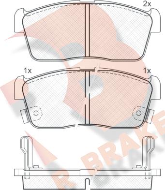 R Brake RB1452 - Тормозные колодки, дисковые, комплект unicars.by