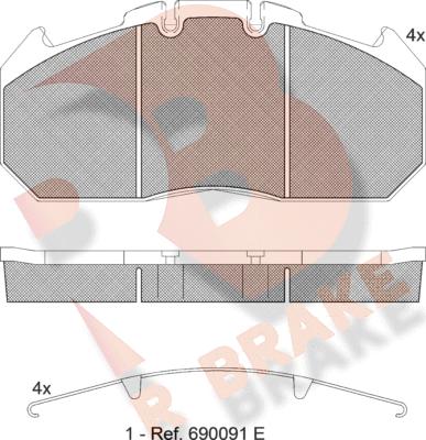 R Brake RB1405-067 - Тормозные колодки, дисковые, комплект unicars.by