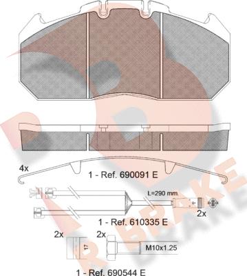 R Brake RB1405-120 - Тормозные колодки, дисковые, комплект unicars.by