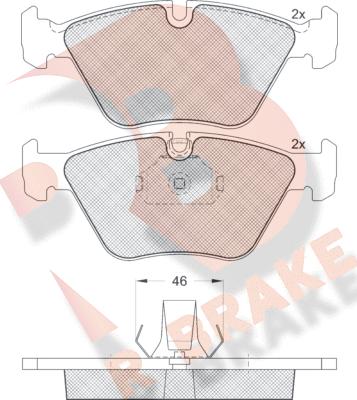 R Brake RB1550 - Тормозные колодки, дисковые, комплект unicars.by