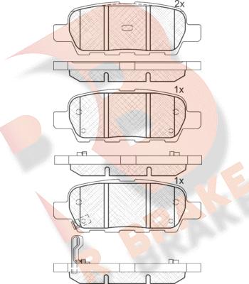 R Brake RB1509 - Тормозные колодки, дисковые, комплект unicars.by